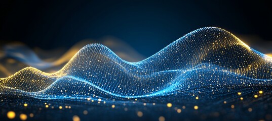 Technological Backdrop Dazzling Waves of Dot Fields Visualizing Digital Data and AI Innovations