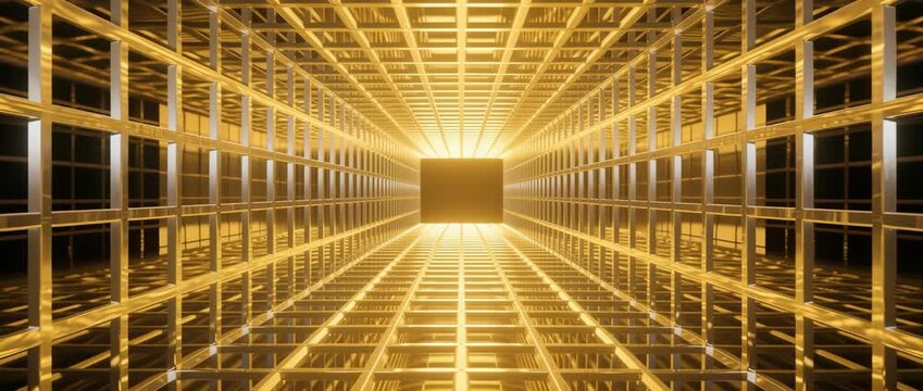 Light trails in the tunnel ceiling of a city station
