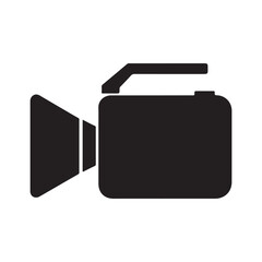 Black silhouette of a video camera. vector illustration eps 10
