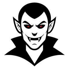 Vampire head vector on white background.