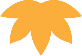 Vector illustration of a single orange maple leaf hanging from a brown branch