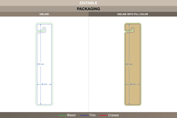 Hangtags cards dieline, printable packaging vector layout with hanging holes, clean printing setup, and professional die line structure for retail branding