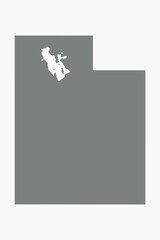 Vector graphic artwork suitable for print and web containing flat detailed map of UTAH