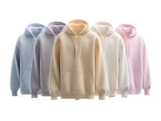 Stylish pastel hoodies collection for apparel mockups and fashion designs, showcasing modern casual wear and comfortable clothing options, perfect for branding and retail