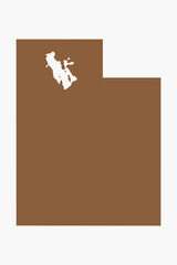 Vector graphic artwork suitable for print and web containing flat detailed map of UTAH
