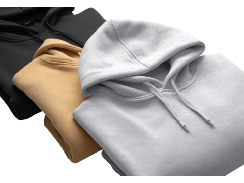 Trendy hoodies in black, beige, and gray offer versatile apparel options for fashion designers and clothing brands to showcase their latest collection designs