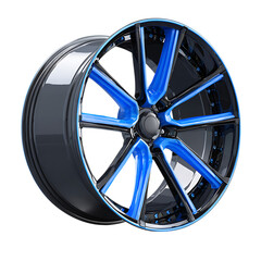 Fototapeta premium stylish black and blue car wheel png