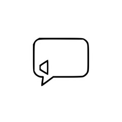 Fototapeta premium Simple black and white outline of a speech bubble representing communication and dialogue.