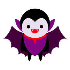 Cute Cartoon Vampire Illustration for Halloween Decoration and Spooky Theme Events with Childlike Appeal