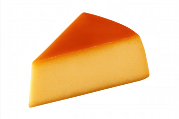 Crème caramel slice, a delicious custard dessert with a rich golden syrup, transparent background