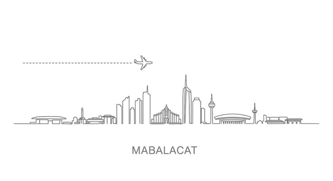 Mabalacat City Skyline with Airplane Icon
