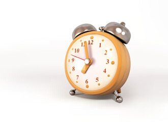 alarm clock 3d illustration isolated on white background