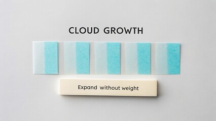 Cloud Growth Visualization with Expansion Concept Using Light Blue Paper Strips and Minimalist Design for Creative Projects