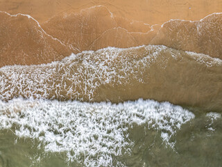 Aerial top view sea waves surface nature background