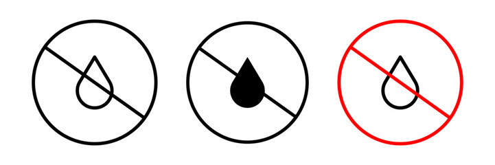 Oil free icon An icon of a no oil sign, representing oil-free cooking and dietary choices focused on heart health and clean eating. Vector icons illustrations for graphic design.