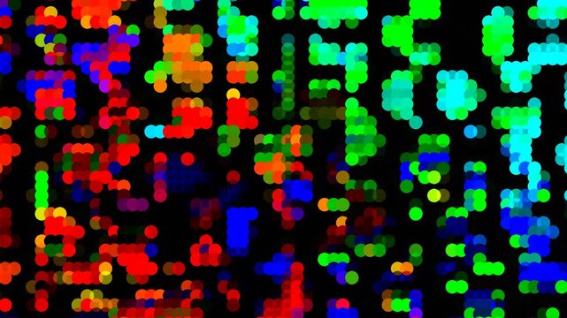 Colorful Dynamic VJ Loop for Live Music Performances - Pixel Abstract Art with Glitch and Noise