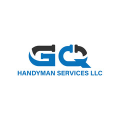 Handyman Logo Design Letter GQ Repair Stock Vector.