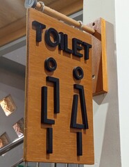 Wooden Toilet sign 