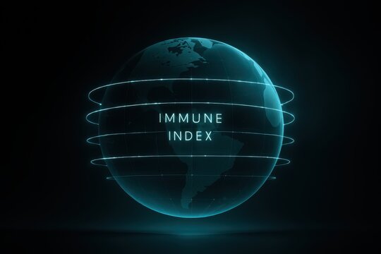Explore the global immune landscape with this futuristic glowing earth, perfect for illustrating health trends, pandemic preparedness, and scientific research in a modern, impactful way - Powered by Adobe