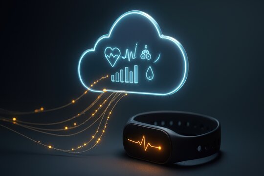 Stay healthy with cloud connected fitness tracker, monitor your heart rate, track workouts, and stay hydrated with this cutting edge wearable technology, a modern approach to wellness