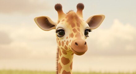 Obraz premium Cute Giraffe Portrait Close Up