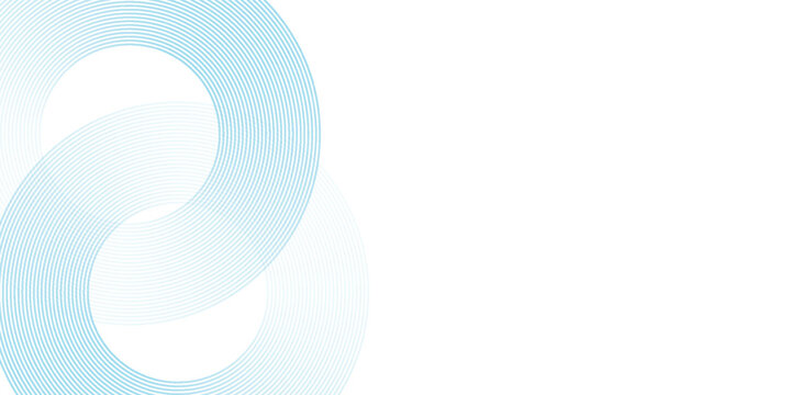 Abstract blue smooth wave on a white background. Dynamic sound wave art circle