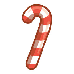 Cute Christmas Candy Cane Vector — Sweet Red and White Holiday Treat Illustration