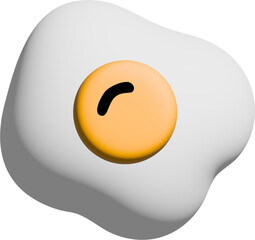 Whimsical cartoon fried egg with a cute smiley face, perfect for breakfast branding and playful designs