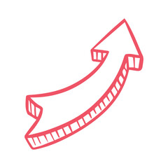 red arrow isolated on white