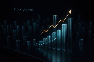 Watch your investment soar with this dynamic stock growth chart, showcasing impressive gains and financial success for innovative modern businesses, symbolizing prosperity and market leadership