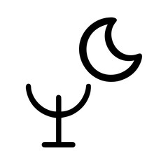 Vector art of pagan symbol with moon