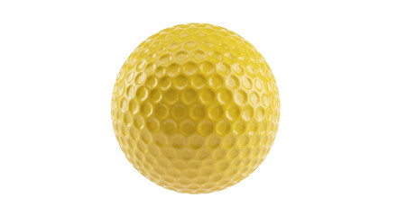 Isolated Yellow Golf Ball on Seamless Backdrop, Leisure Sport, Recreation, and Course Accessory