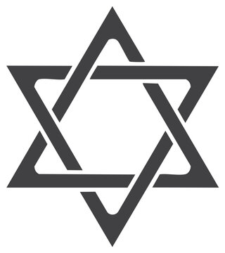 Stylized interwoven Star of David a Jewish religious symbol and icon