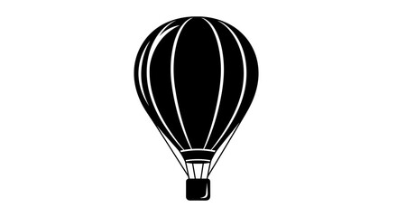 Obraz premium Hot air balloon isolated on white background black and white vector illustration.