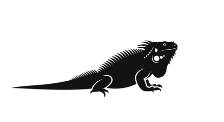 Obraz premium Iguana Silhouette A Striking Reptilian Vector Illustration.
