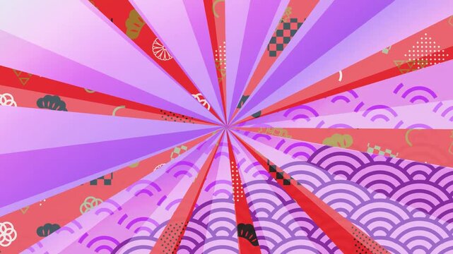 Mad Pink's traditional Japanese-style background video：Inspired by the wave patterns found in Japanese paintings, such as those by Hokusai
