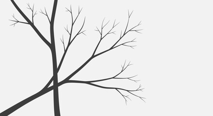Obraz premium Minimalist Illustration of Two Bare Trees Against White Background.