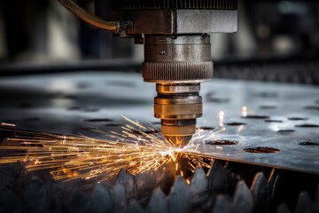 Industrial Laser Cutting of Sheet Metal with Sparks