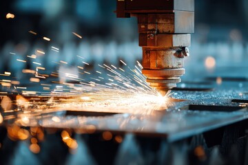 Industrial Laser Cutting of Sheet Metal with Sparks