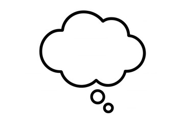 Obraz premium Thought bubble outline representing thinking, idea, imagination, and communication on a transparent background