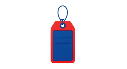 Isolated tag with attached loop for easy hanging of important items like luggage or packages