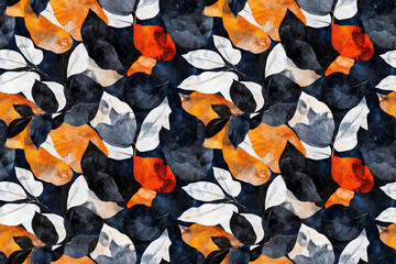 Watercolor Flower Petal Pattern: A vibrant, repeating pattern of colorful flower petals. Perfect for backgrounds, textiles, or artistic designs. 