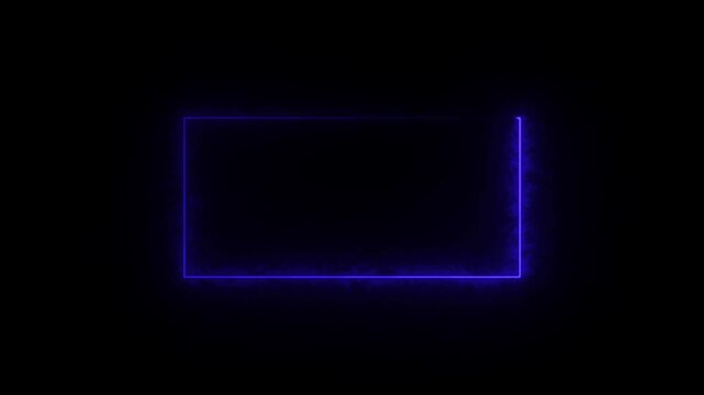 Glowing neon frame background. Glowing neon rectangle border frame in the shape rectangle.