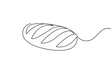 Minimalist bread outline single line drawing isolated vector illustration design
