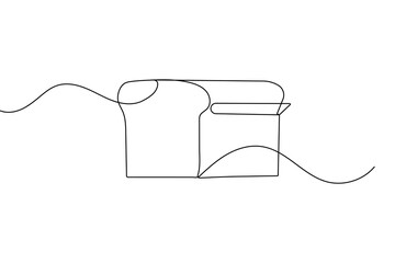 Obraz premium Minimalist bread outline single line drawing isolated vector illustration design 