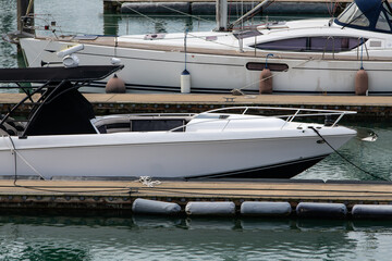 view of yachts moored at the marina