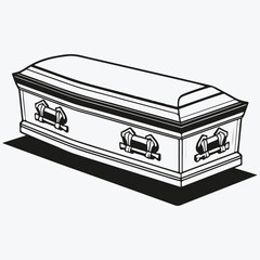 coffin sketch illustration vector