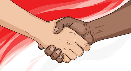 Hands in Unity and Diversity Illustration Symbolizing Togetherness, National Pride, Equality, and Social Harmony — Concept Art for Teamwork, Cultural Connection, and Human Solidarity
