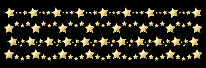 Obraz premium Gold stars garland for Christmas decorations, Birthdays and Party
