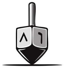 Obraz premium Dreidel Spinning Toy with Hebrew Letters for Hanukkah Celebration